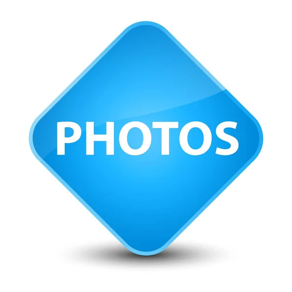 Fotos elegante botón de diamante azul cian —  Fotos de Stock