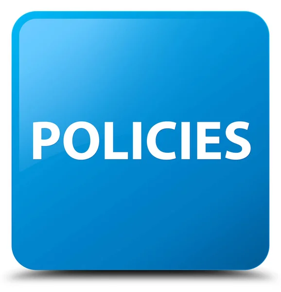 Policies cyan blue square button — Stock Photo, Image