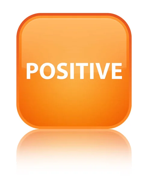 Pozitif özel turuncu kare düğme — Stok fotoğraf