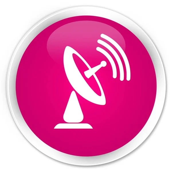 Satellite dish icon premium pink round button — Stock Photo, Image