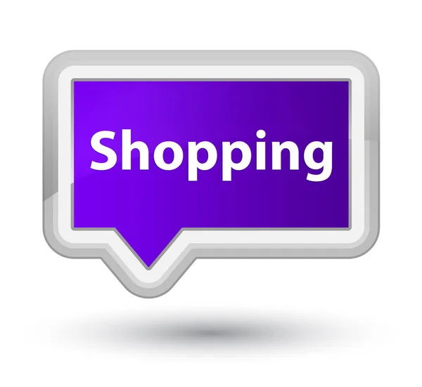 Shopping bouton de bannière violet premier — Photo