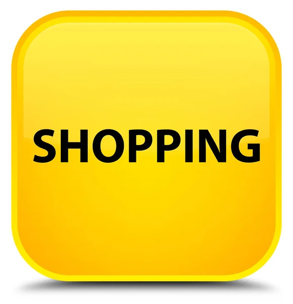 쇼핑 특별 한 노란색 사각형 버튼 — 스톡 사진
