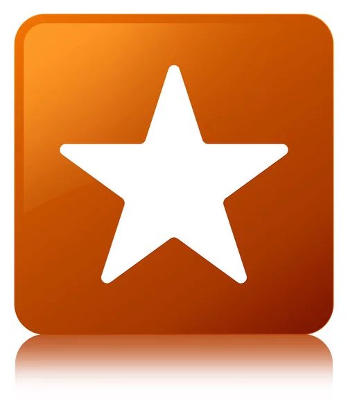 Star icon brown square button — Stock Photo, Image