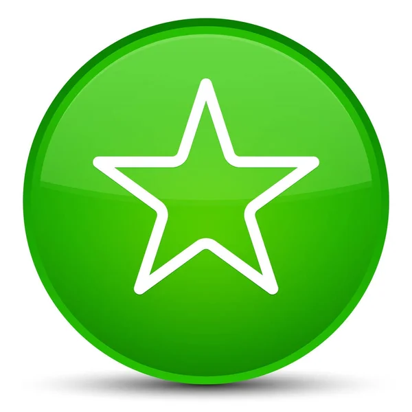 Speciální zelené kulaté tlačítko ikonu hvězdičky — Stock fotografie