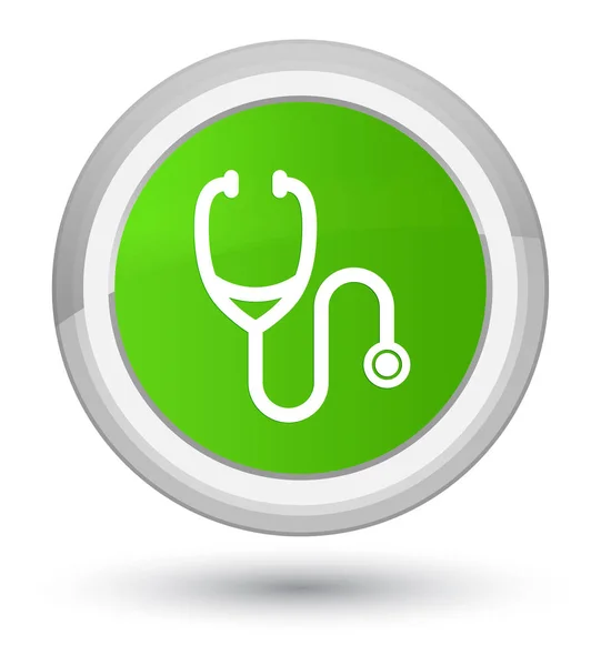 Stethoscope icon prime soft green round button — Stock Photo, Image