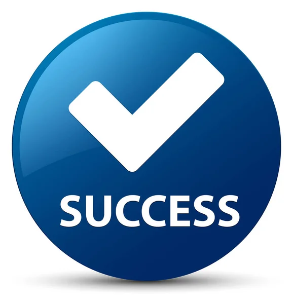 Успіх (правильна піктограма) синя кругла кнопка — стокове фото