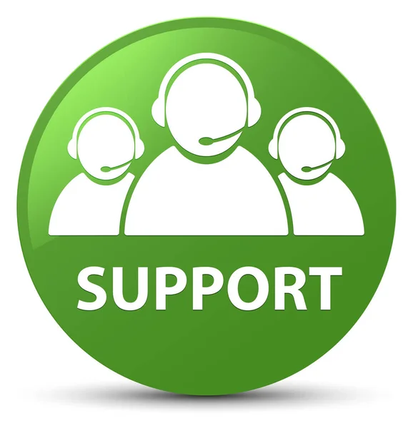 Мягкая зеленая круглая кнопка поддержки (значок группы поддержки клиентов) — стоковое фото