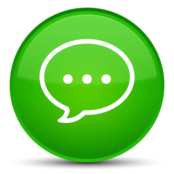 Talk bubble icon special green round button — Stock Photo, Image