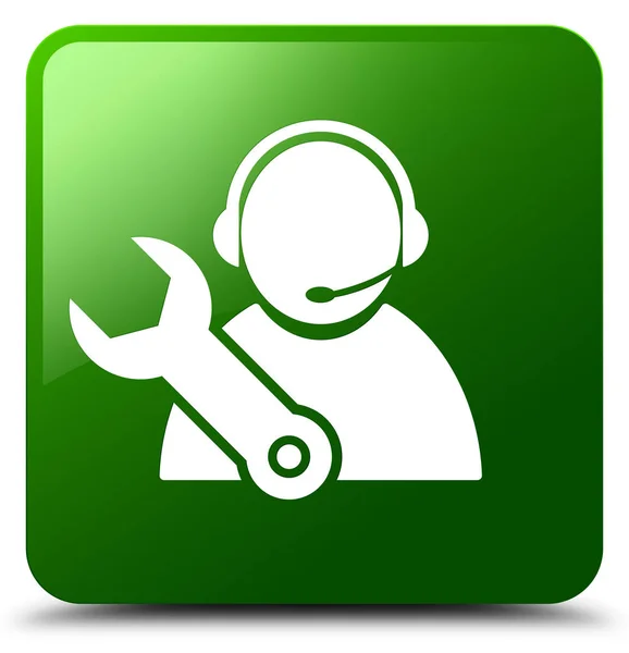 Tech support icon green square button — Stock Photo, Image