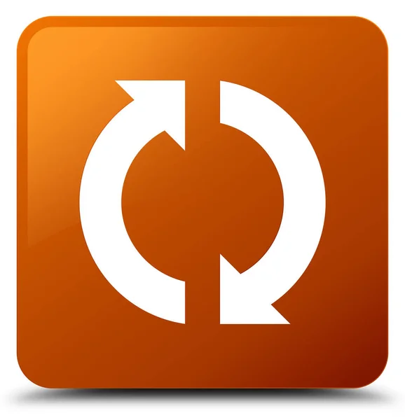 Update-Symbol brauner quadratischer Knopf — Stockfoto