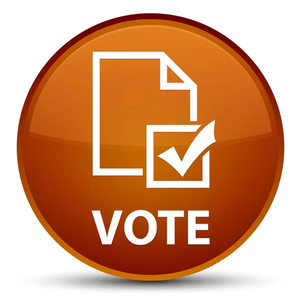 Специальная коричневая круглая кнопка для голосования — стоковое фото