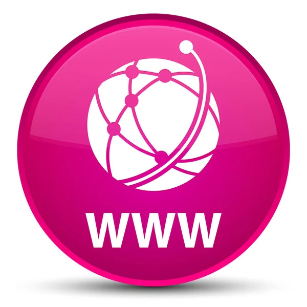 Www (globales Netzwerk-Symbol) spezielle rosa runde Taste — Stockfoto