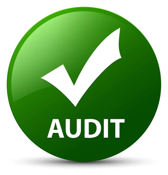 Auditoría (validar icono) botón redondo verde — Foto de Stock