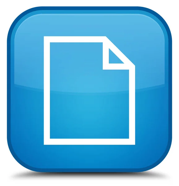 Icono de página en blanco botón cuadrado azul cian especial — Foto de Stock