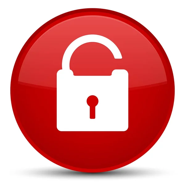 Unlock icon special red round button — Stock Photo, Image