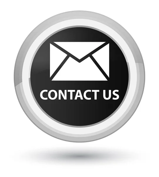 Contact us (email icon) prime black round button — Stock Photo, Image