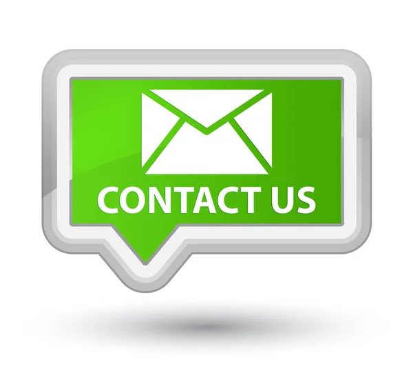 Contact us (email icon) prime soft green banner button — Stock Photo, Image