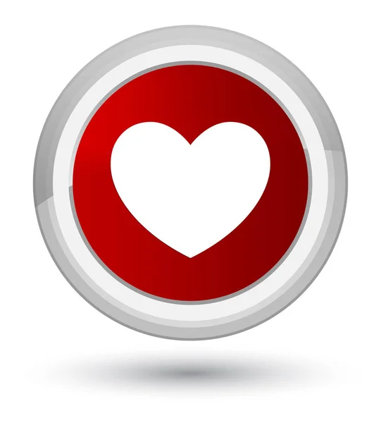 Heart icon prime red round button — Stock Photo, Image