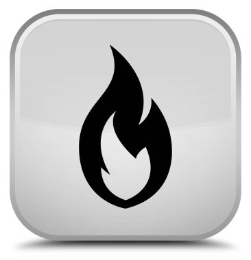 Yangın alev kutsal kişilerin resmi özel beyaz kare düğme