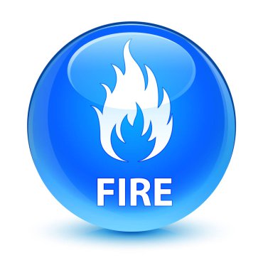 Cam gibi mavi düğme mavi ateş