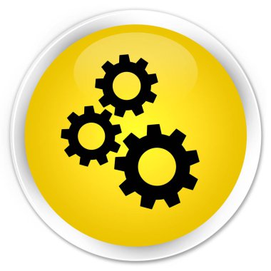 Gears'ı simge sigorta primi sarı yuvarlak düğmesi