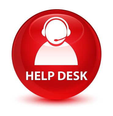 Yardım Danışma (müşteri bakım simgesi) cam gibi kırmızı yuvarlak düğmesi