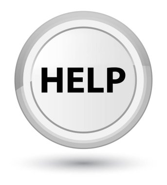 Yardım baş beyaz yuvarlak düğmesi