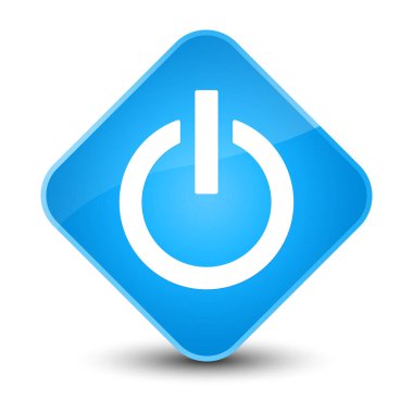 Güç simgesi zarif camgöbeği mavi elmas düğmesi