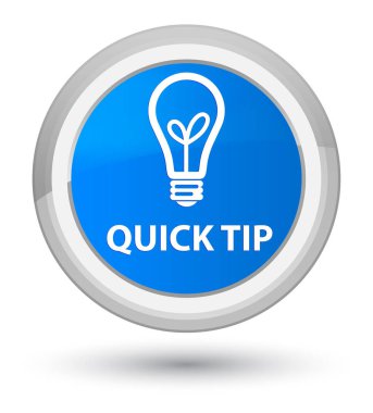 Çabuk uç (ampul simgesi) asal camgöbeği mavi yuvarlak düğmesi