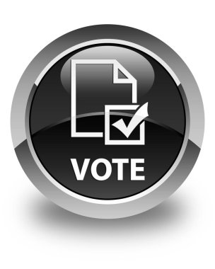 Oy (anket simgesi) parlak siyah yuvarlak düğmesine