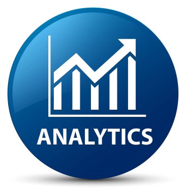 Analytics (istatistik simgesi) Mavi düğme yuvarlak