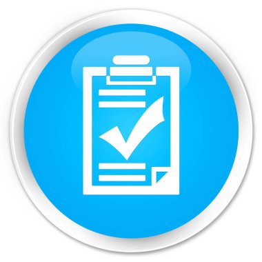 Denetim listesi simgesini sigorta primi camgöbeği mavi yuvarlak düğmesi