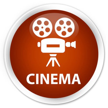 Sinema (video kamera simgesi) sigorta primi kahverengi yuvarlak düğmesi