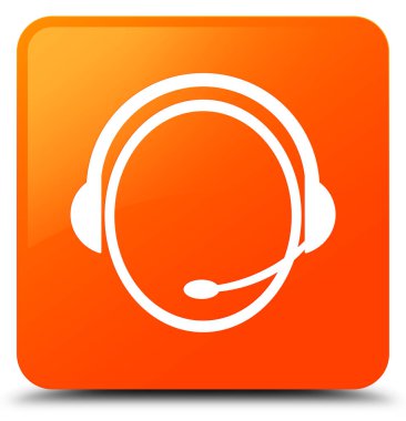 Müşteri bakım hizmeti simge turuncu kare düğme