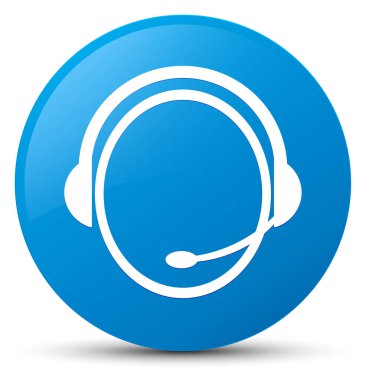 Müşteri bakım hizmeti simgesi mavi mavi yuvarlak düğmesi