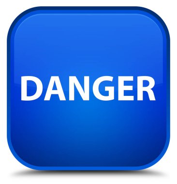 Tehlike özel mavi kare düğme