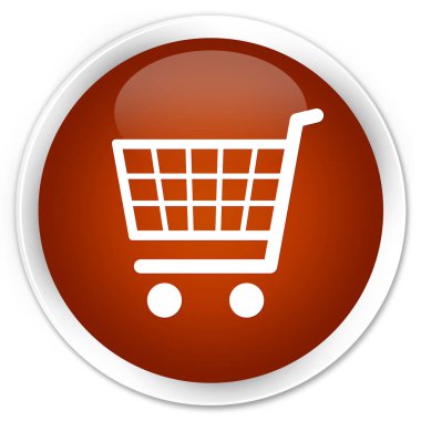 E-ticaret simge sigorta primi kahverengi yuvarlak düğmesi