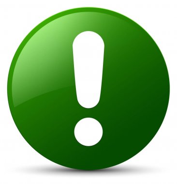 Ünlem işareti simgesi yeşil yuvarlak düğmesi