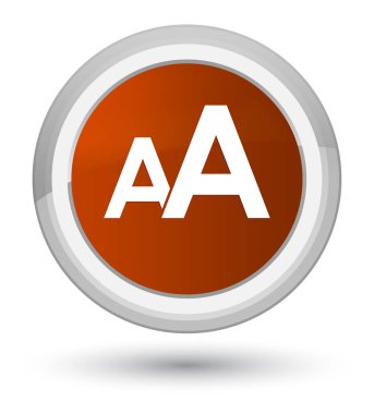 Yazı tipi boyutu simgesini Ana kahverengi yuvarlak düğmesi