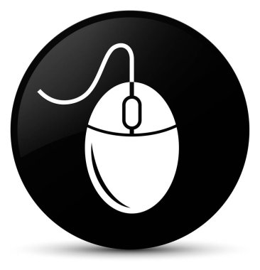Fare simgesi siyah yuvarlak düğmesi