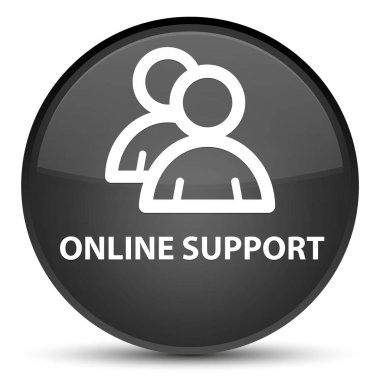 Çevrimiçi destek (grup simgesi) özel siyah yuvarlak düğmesi