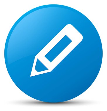 Kalem simgesi mavi düğme mavi