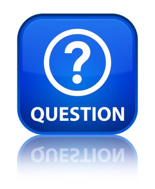 Soru özel mavi kare düğme