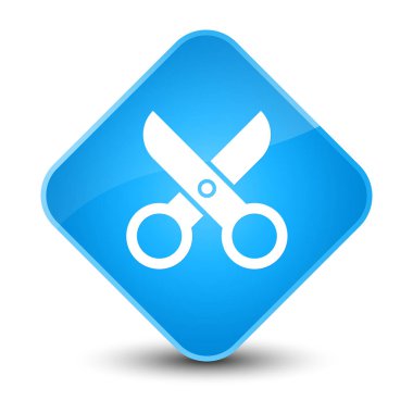 Makas kutsal kişilerin resmi zarif camgöbeği mavi elmas düğme