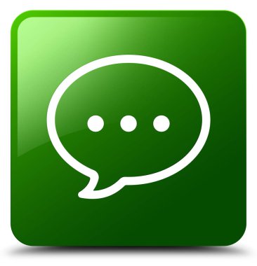 Konuşma balonu simgesi yeşil kare düğme