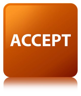 Kahverengi kare düğme kabul