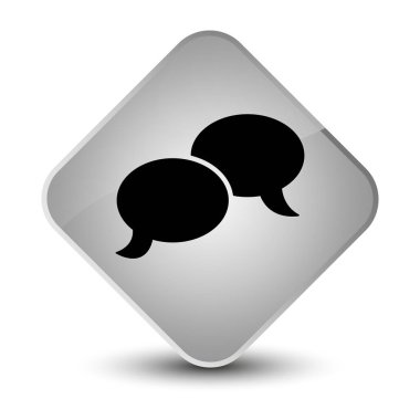 Sohbet kabarcık kutsal kişilerin resmi zarif beyaz elmas düğme