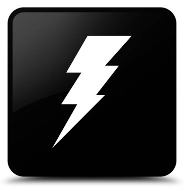 Elektrik simge siyah kare düğme