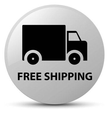 Ücretsiz nakliye beyaz yuvarlak düğmesi