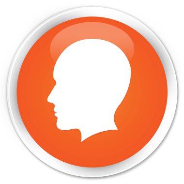 Simge sigorta primi düğmesini turuncu kafa erkek yüz